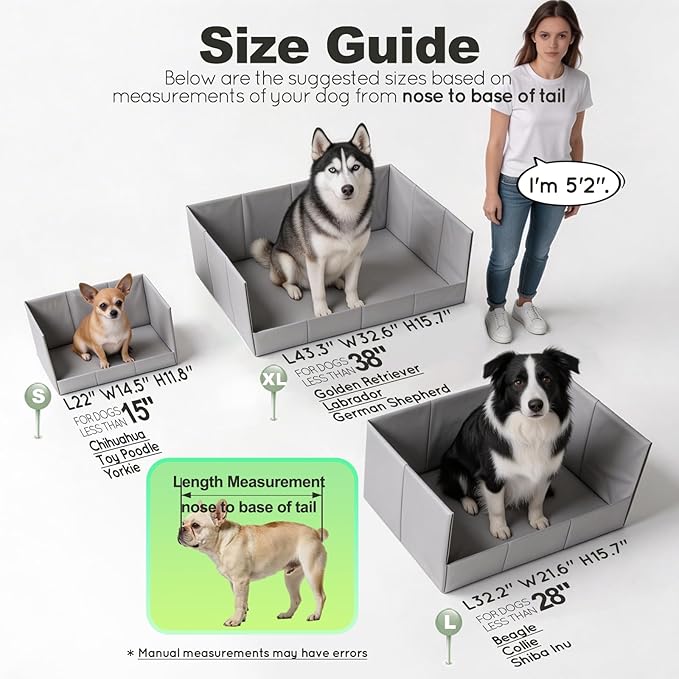 Dog Grass Pad with Tray Foldable Dog Litter Box High Walls, Odor Free Artificial Grass for Dogs Potty, Pee Pad Holder, Seamless, No Assembly, Waterproof, Easy Clean, Portable for Travel