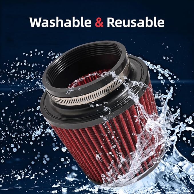 3" 3.5" 4" Inlet Car Replacement Cold Air Intake Filter 76mm 89mm 102mm 3 Sizes