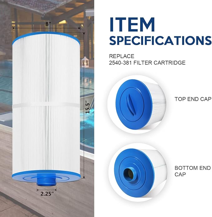 REEPLAR RPF2540 Hot Tub Filter Replace Jacuzzi 2540-381 Compatible