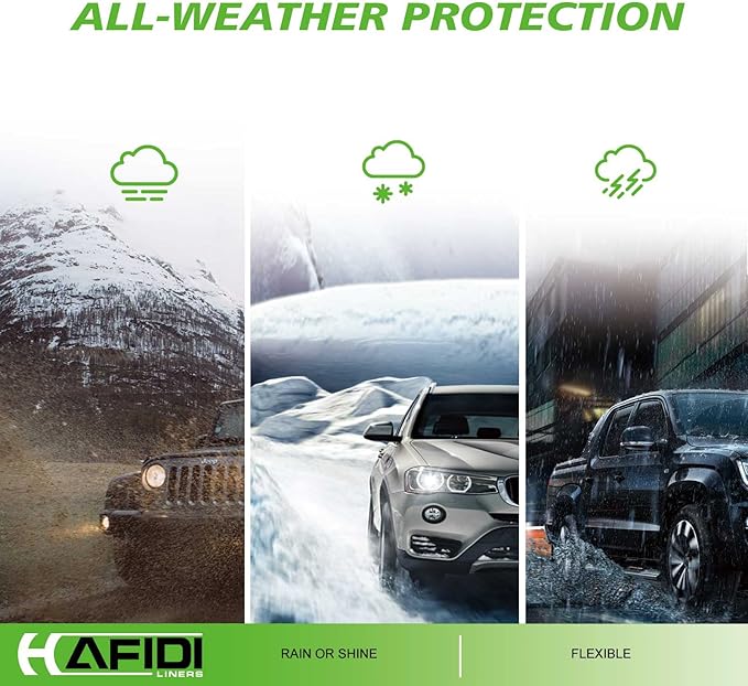 Floor Mats & Cargo Liner Custom for 2021-2025 Chevy Suburban/GMC Yukon XL 8 Seats (Bench Seating) All Weather Protection TPE Heavy Duty Floor Liners 1st& 2nd& 3rd Row Full Set Accessories-Black