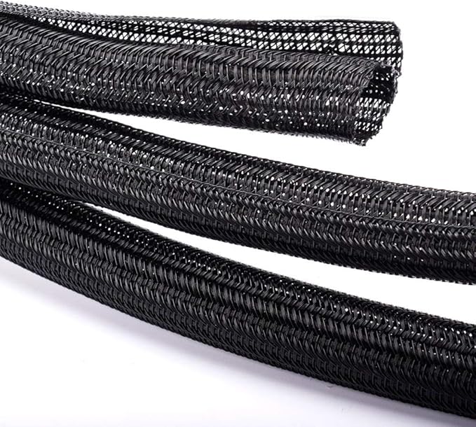 ZhiYo 20ft - 4/5 inch Cable Sleeve, Cord Wrap Wire Protector Tubing for Pets, PC Cable Wrap, Computer Cable Management Sleeve - Black