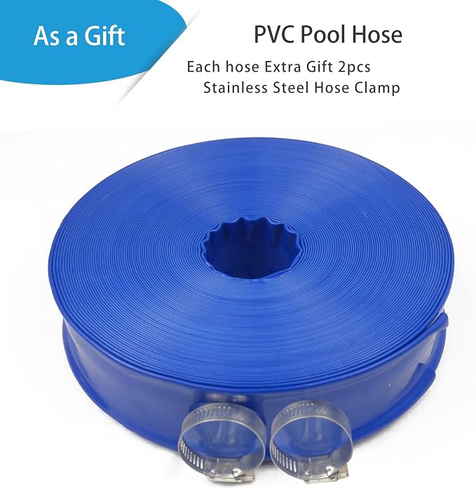 Poolvio 1-1/2" x 100' Professional Blue Backwash Hose
