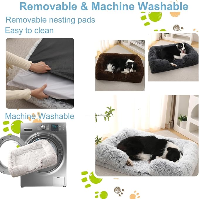 Dog Beds Large Sized dog Orthopedic, Sofa Dog Bed with Waterproof Lining and Nonskid Bottom, Rectangle Washable Dog Bed for Medium Small Dogs and Cats Comfortable ( Color : Brown , Size : 17 x 15" )