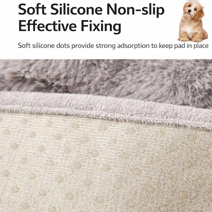 Dream Cloud Pet Sofa Bed, Dream Cloud Pet Sofa Bed Cover, Cozy Rabbit-Velvet Non-Slip Washable Fluffy Plush Pet Mat for Furniture Protection, Soft Couch Bed for Dogs & Cats (Gray, 80X80 CM)