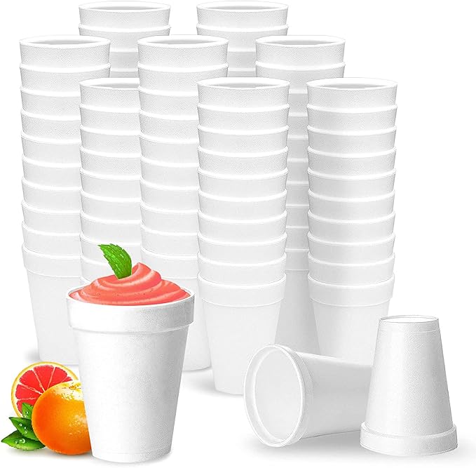 Shop Square 12 Oz Disposable Foam Cups, Made in the USA, To-Go Cups