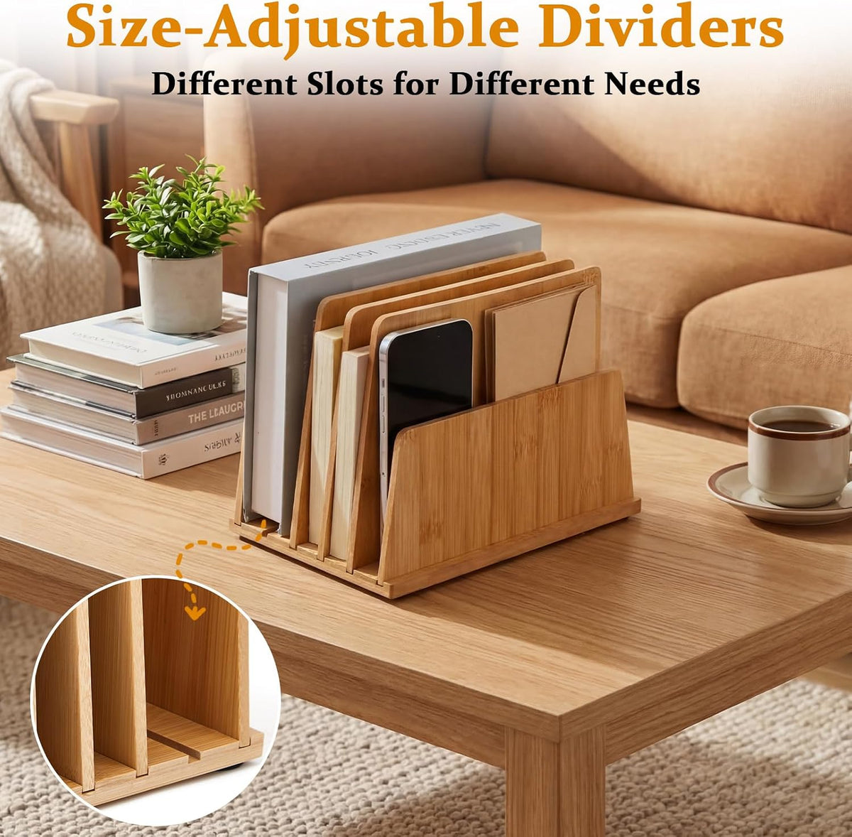 Unittype Bamboo Multi Device Organizer, 5 Slots