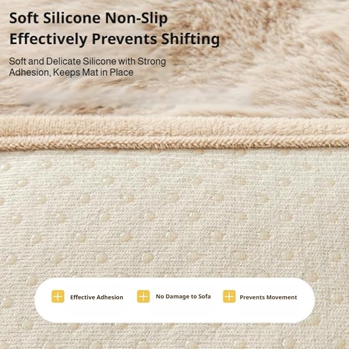 Waterproof Throw Blanket For Dogs & Indoor Cats,Dog Pad Washable Removable Couch Cover,Plush Long Fur Mat with Non Slip Silicone Base,Furniture Protector Gift for New Pet Parents,29.5"x29.5" (coffee)