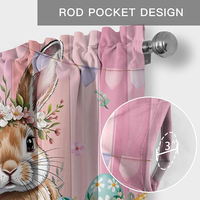Easter Curtain Valances for Windows, Kitchen Valance Window Treatment, Spring