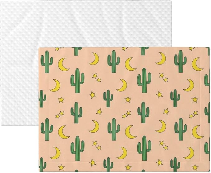 Pet Blanket for Travel and Home, Cactuses Moon, Reversible Plush Dot Design with Soft Grip Texture on One Side Perfect for Car Seats Moving Vehicles