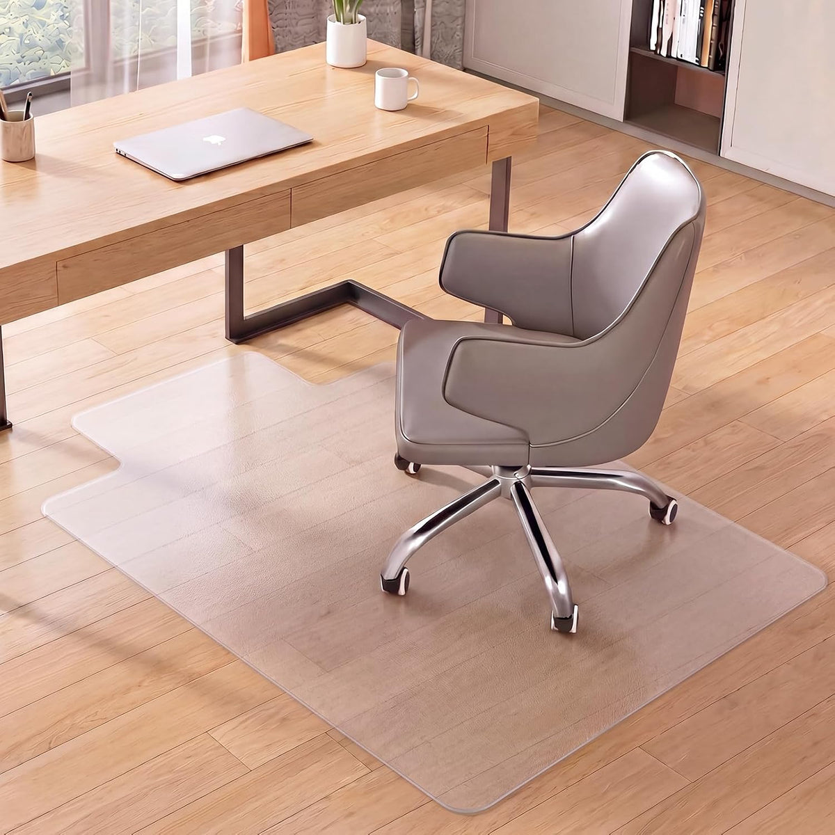 48" X 30" Chair Mat for Hardwood Floor & Carpet, T-Shaped