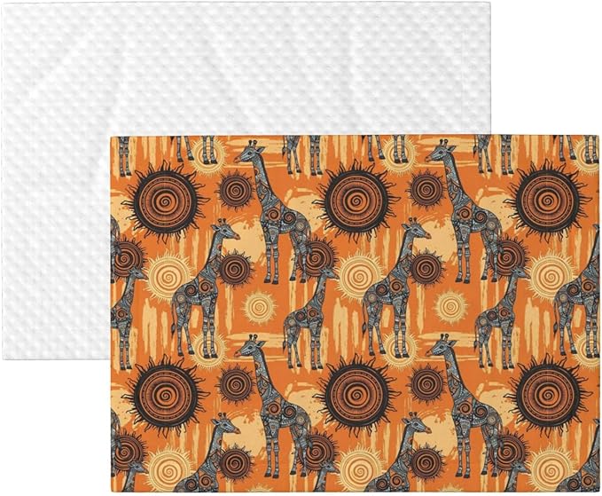 Two Sided Plush Pet Blanket for Crates Carriers Home Use, Abstract African Giraffe, Reversible Throw with Cozy Dot Fabric and Silky Reverse for Small Large Pets