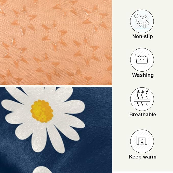 Daisy Floral Pet Bed Cute Dog Bed Mat Absorbing Non Slip Pad Pet Sleeping Mat for Small, Medium, and Large Dogs Puppy Cat 24 in x 18 in