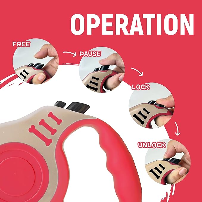 Retractable Dog Leash Automatic Telescopic Tractor Dog Tape, Pet Tape 10/16 FT Durable and Convenient, with Non-Slip Handle, Suitable for Small and Medium-Sized Dogs