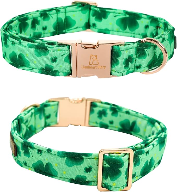 Lionheart glory Clover Dog Collar, Adjustable Dog Collar with Bowtie, Pet Gift Collar for Dog Soft Bowtie Dog Collars for Small Dogs