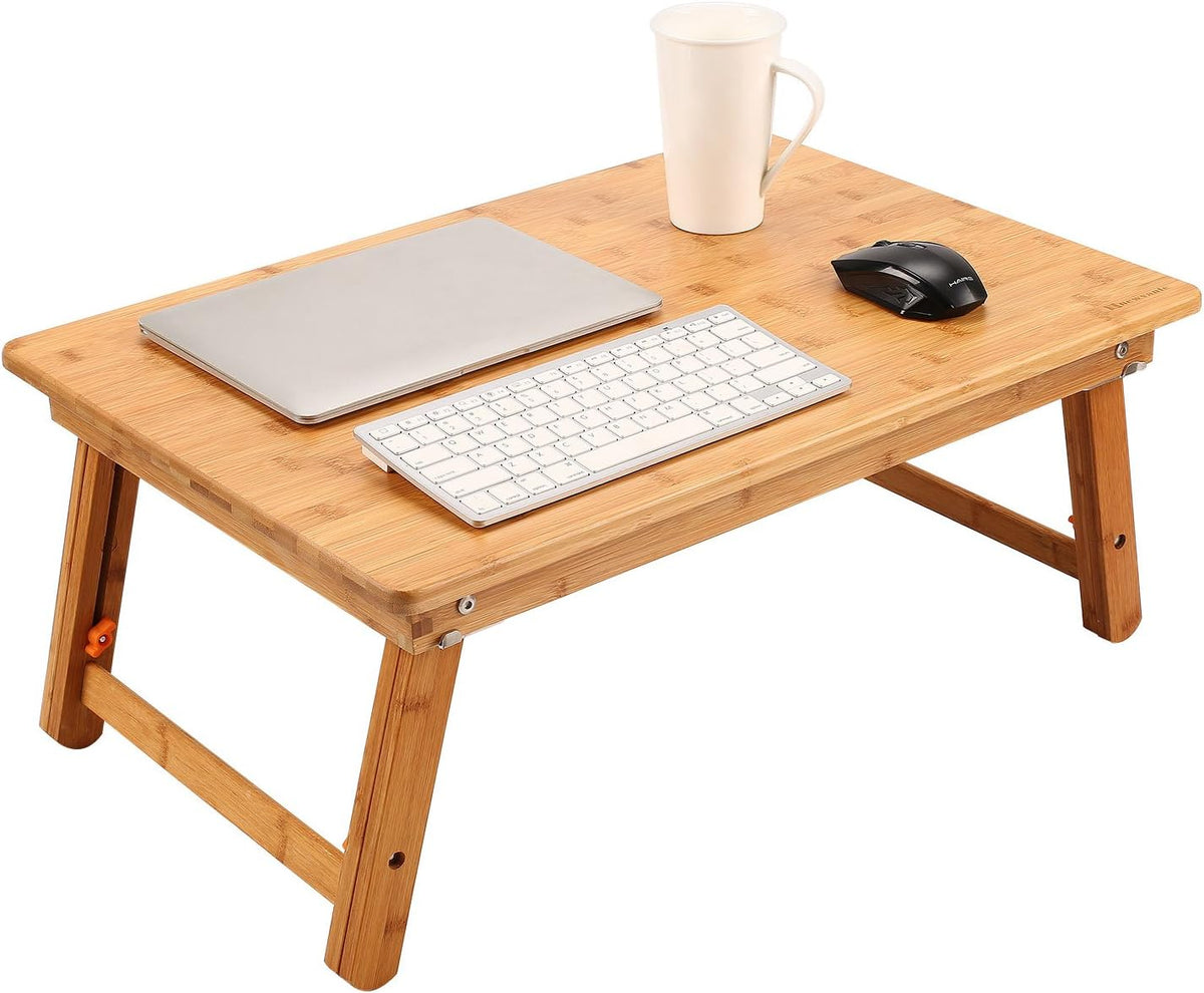 Nnewvante Large Floor Desk Foldable Table for Adults, Bamboo 25.6 x 17.7in