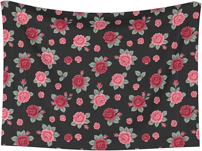 Pet Blanket for Couches and Beds, Rose Seamless Pattern Pink, Reversible Double Sided Plush Design with Soft Bumpy Texture and Smooth Surface, Furniture Protector