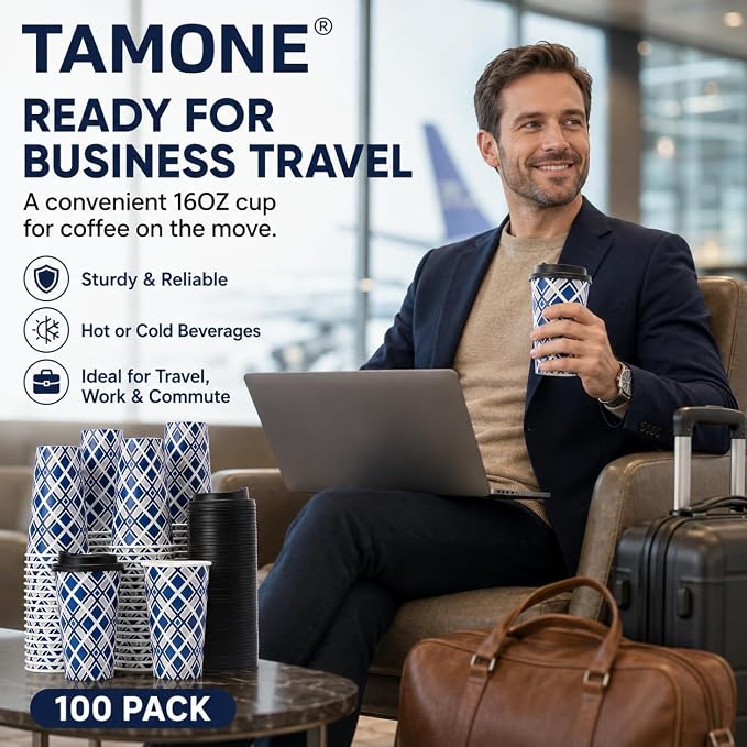 Tamone 100 PACK 16OZ Disposable Coffee Cups