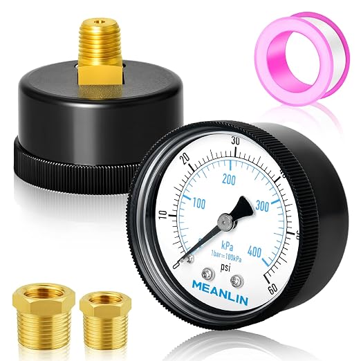 MEANLIN MEASURE 1/4" NPT 0-60Psi Swimming Pool Water Pressure Gauge 2" FACE DIAL