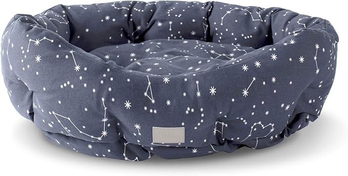 Fringe Studio Pet Bed, Celestial Round Cuddler, 29 x 24 x 9 inches (215004)
