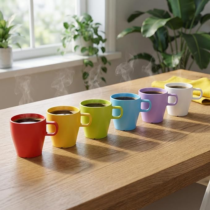 6-Pack 10oz Unbreakable Coffee Mugs, Microwave Safe Premium Drinkware,