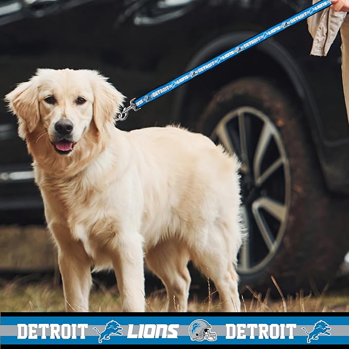NFL Detroit Lions Dog & Cat Collar - Medium, Shiny & Colorful, Licensed by The NFL