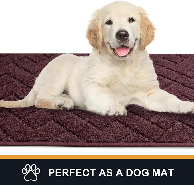 PURRUGS Dirt Trapping Door Mat 32" x 47", Non-Slip Machine Washable Entry Rug