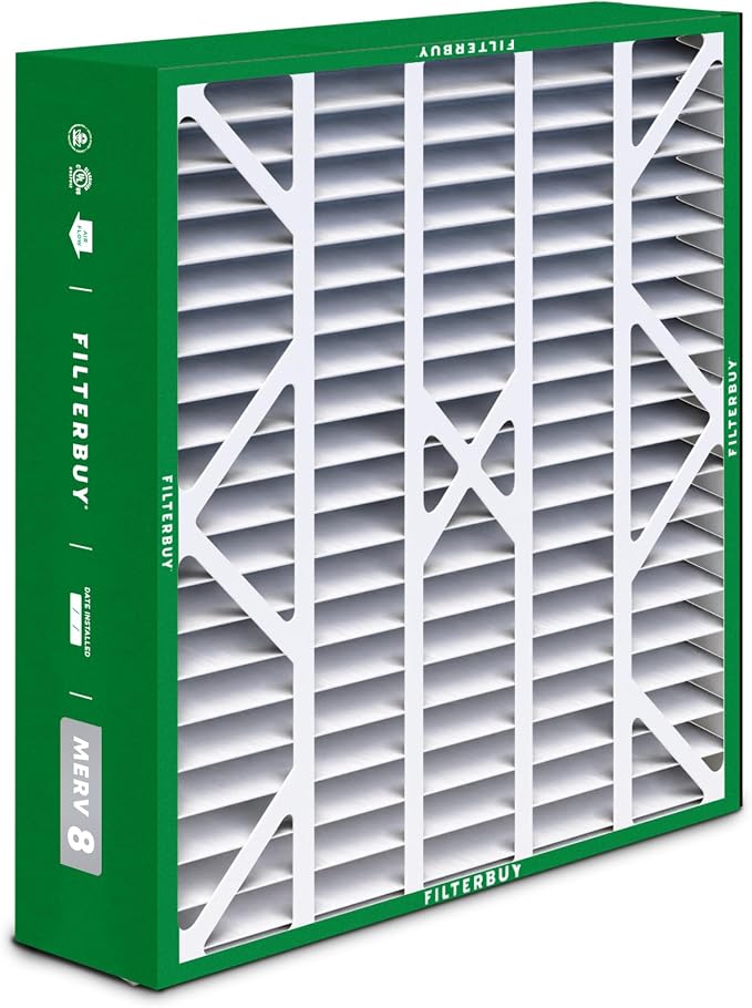 Filterbuy 20x25x6 Air Filter MERV 8 Essential Dust & Allergy Defense, Pleated