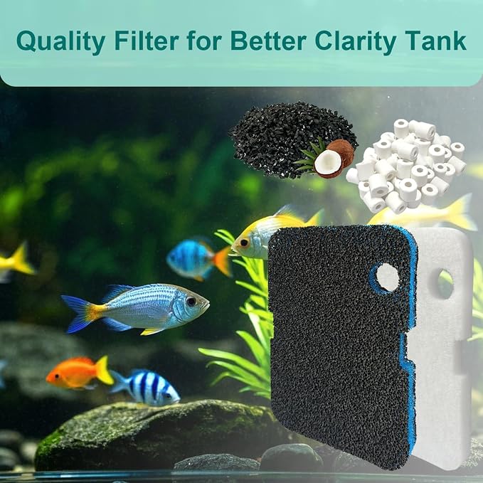 16 Pack Aquarium Filter Media Set Replacement