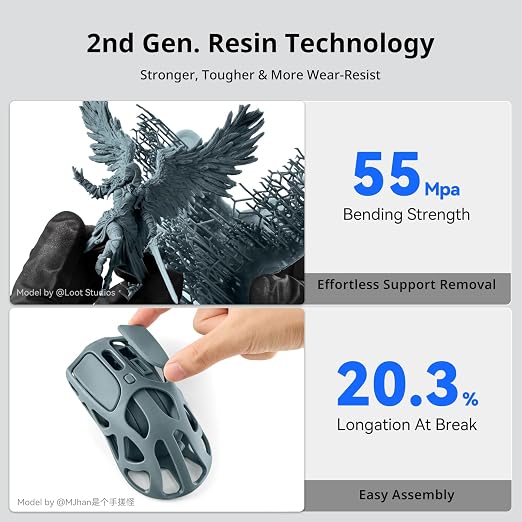 ANYCUBIC 2nd Gen Resin Technology ABS-Like Resin 2.0, 3D Printer Resin