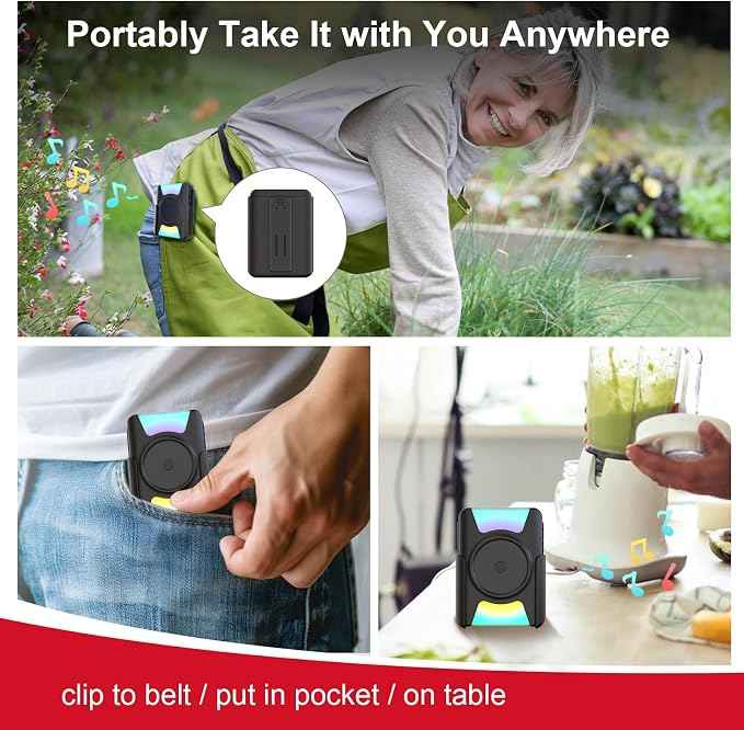 CallToU Hearing Impaired Doorbell, Waterproof Door Chime Kit 1000ft Wireless