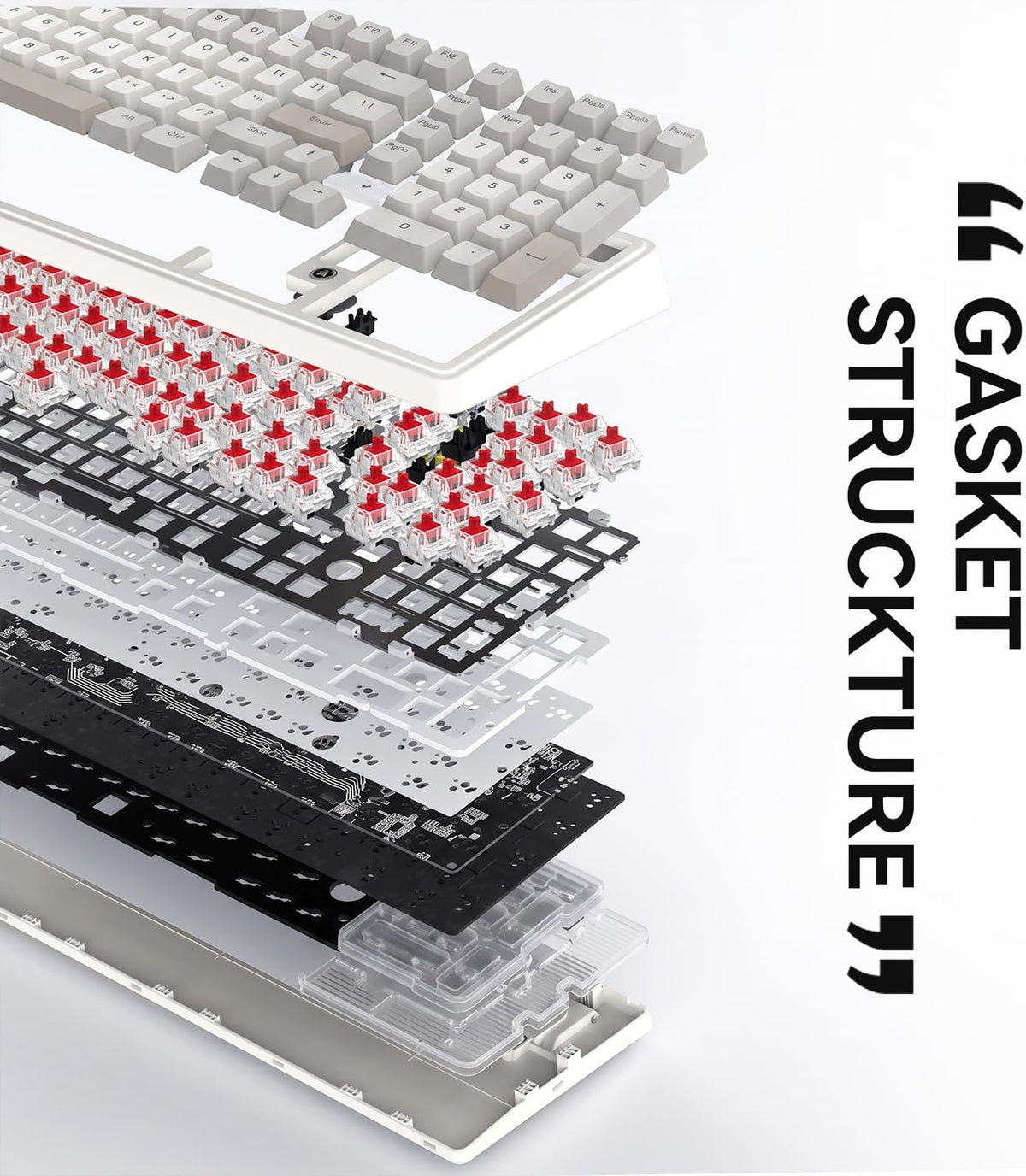 AJAZZ AK980 97% Wired Mechanical Keyboard, Gasket Hot-Swappable, Pre-Lubed