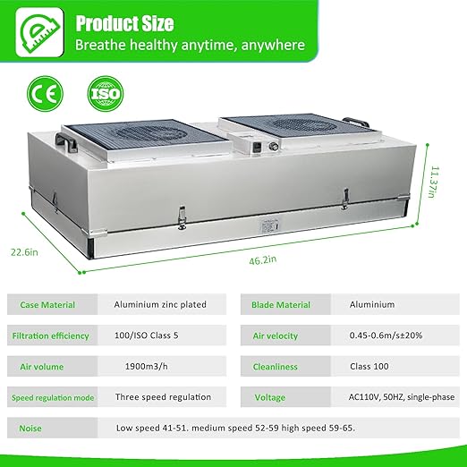 HEPA H14-Filter Laminar Flow Hood Updated FanFilter Unit（Include HEPA