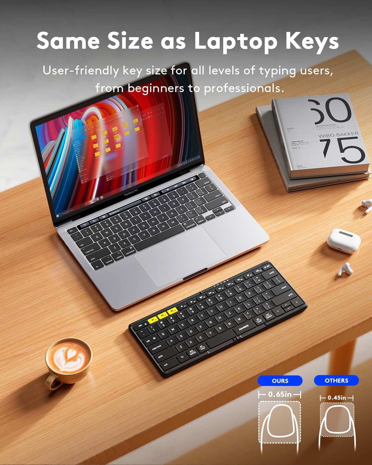 Samsers Full-Size Foldable Bluetooth Keyboard for Laptop Phone Tablet