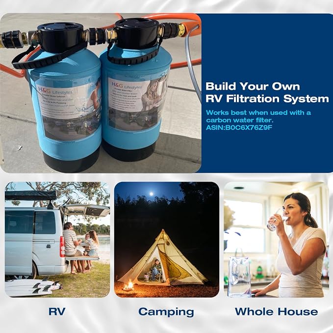 H&G Lifestyles RV Water Filter, Iron Filter
