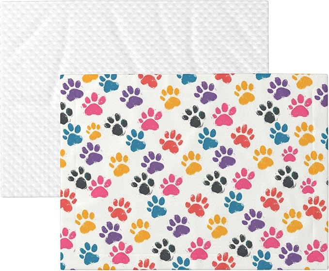 Colorful Paws Blanket for Pet - Dog Throw Blanket 30x20 Rainbow Couch Blankets for Puppy Dogs Cats