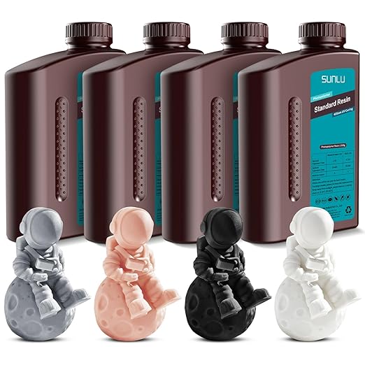 SUNLU 3D Printer Resin Bundle, 395 to 405nm UV Curing 3D Printing Liquid