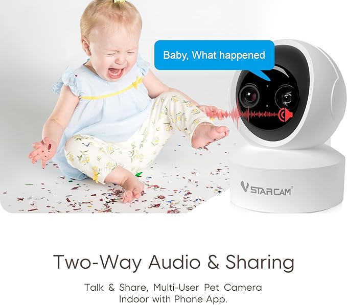 VSTARCAM 2K Dual Lens Indoor Security Camera, 10X Hybrid Zoom WiFi Camera for Home Security, 360° AI Tracking Pet Baby Monitor, Color Night Vision, 2-Way Audio, Support Cloud & 256GB SD Card Storage