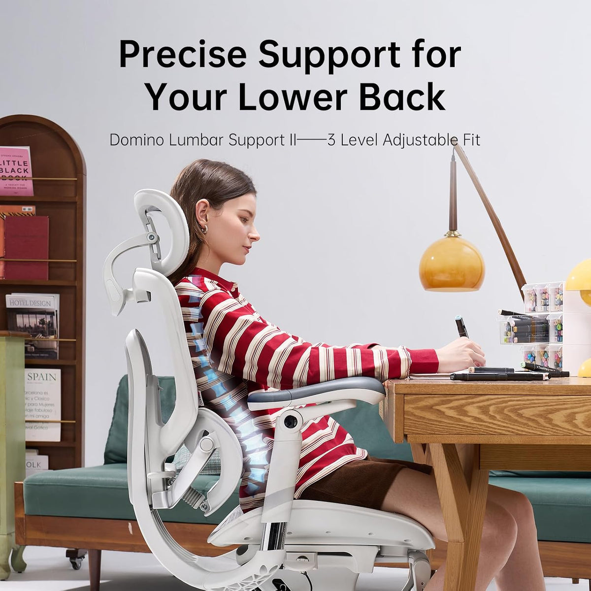 SIHOO Doro C300 Pro V2 Ergonomic Office Chair with Footrest, Grey