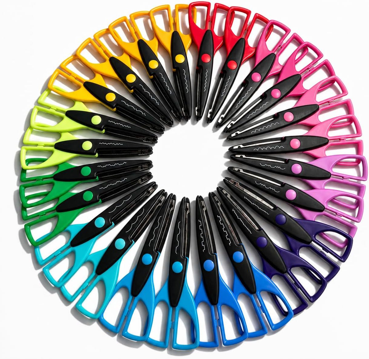 24 Pack Decorative Edge Craft Scissors, 12 Patterns, 6.5 Inch