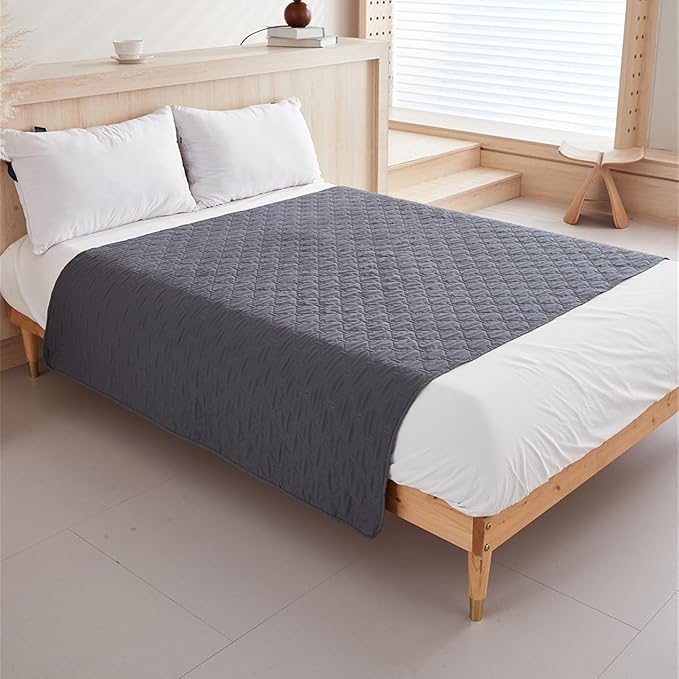 GIBZ Waterproof Dog Bed Blanket Cover Anti Slip Pet Furniture Protector Washable Large Washable Quilted Mat for Indoor, Dark Grey, 130x200cm
