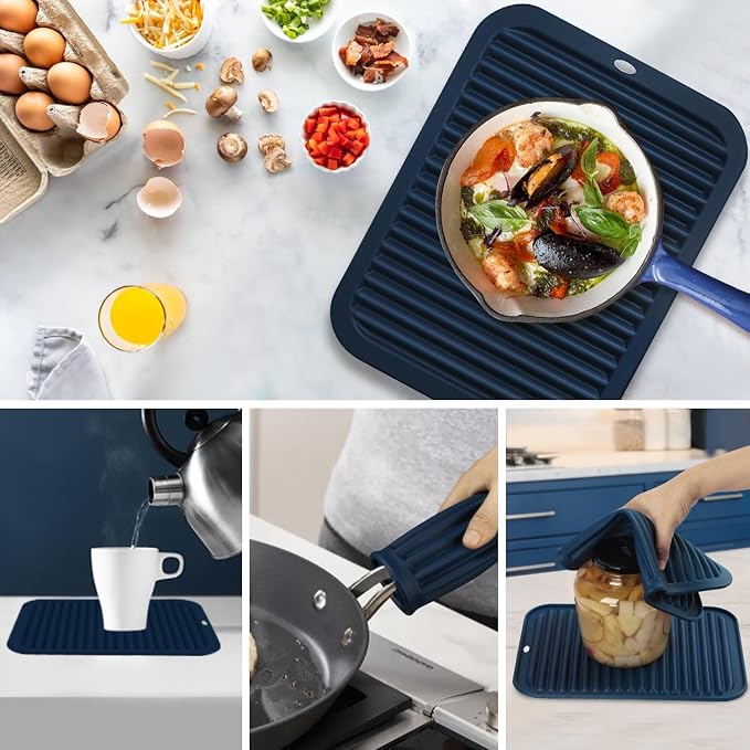 Silicone Mats for Kitchen Counter, 9x12'' Trivets for Hot Pots and Pans