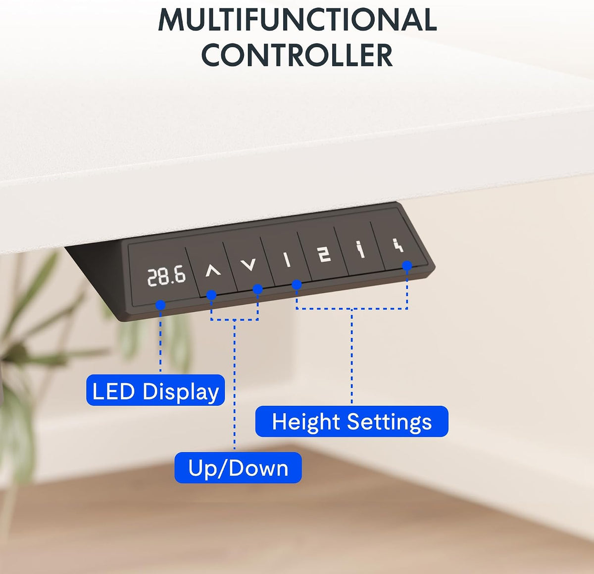FLEXISPOT EN2 60"x24" Standing Desk with Power Strip Bundle, White