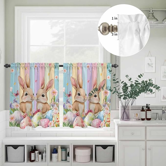 Easter Kitchen Curtains Set 3 Piece