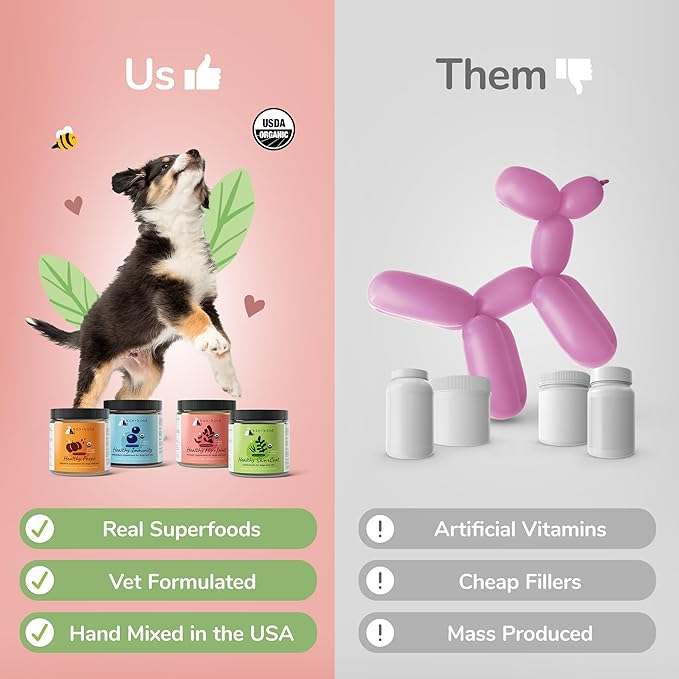 kin+kind Hip+Joint Supplement Dogs & Cats - Vet Formulated Natural Formula with Organic Turmeric, Black Pepper and Coconut- Made in USA - Bundle (3 x 8 oz)