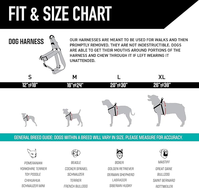 Wolfgang Heavy Duty Adjustable Dog Harness, Pull-Tested to Over 800 lbs for Walking & Training, GreatEscape Print, Medium