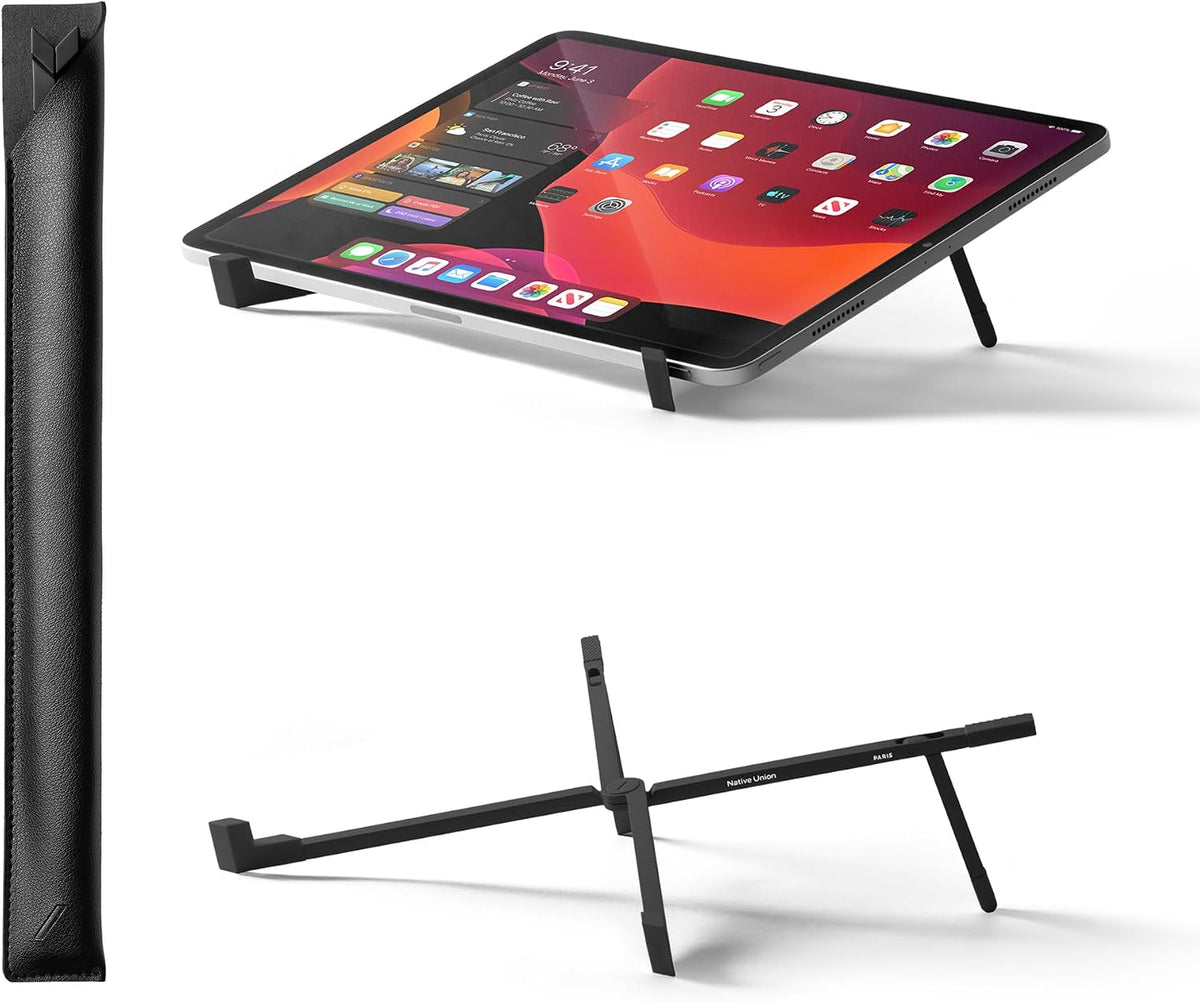 Native Union Fold Laptop Stand – Ultra-Slim Foldable & Portable Laptop Stand – Ergonomic & Optimized Viewing Angle – for 13 to 16 Inch MacBooks & Laptops, 10 to 16 Inch iPads & Tablets (Black)