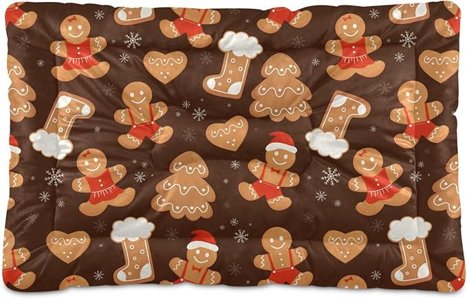 Pet Bed Christmas Gingerbread Cookies Dog Bed Mat Absorbing Non Slip Pad Pet Sleeping Mat for Small, Medium, and Large Dogs Puppy Cat 36 in x 24 in