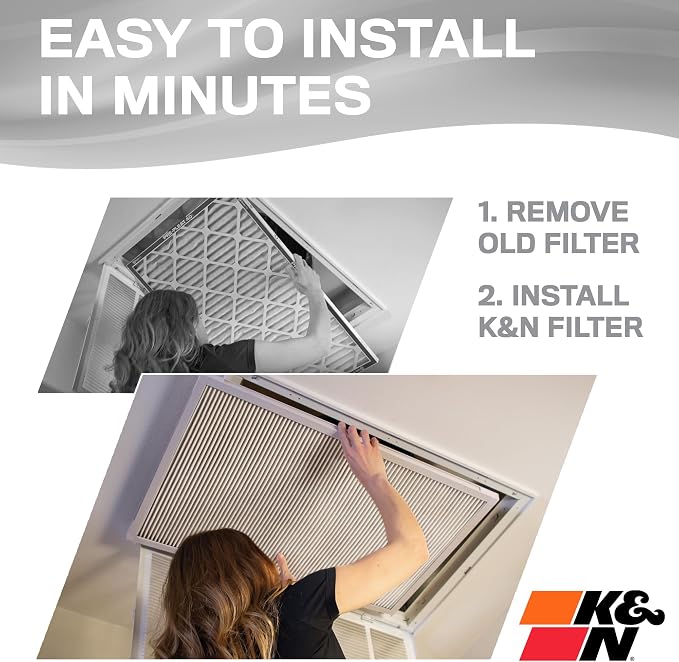 K&N 16X25X1 HVAC Furnace Air Filter, Lasts a Lifetime, Merv 8, the Last HVAC