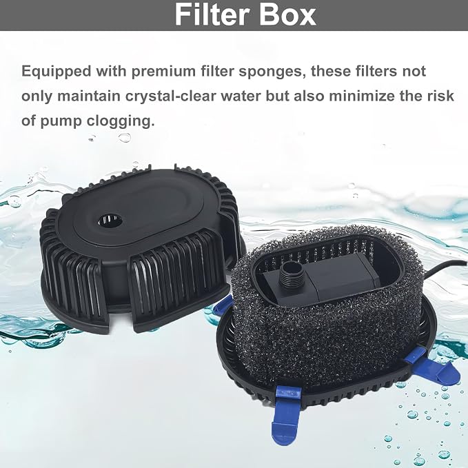 Pond Filter with Pump Fountain Kits, Submersible Pump Pond Fountain Koi Pond