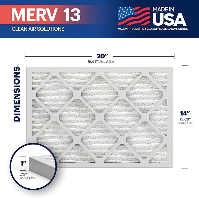 BNX TruFilter 14x20x1 Air Filter MERV 13